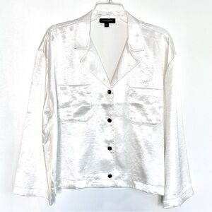 Calligraphie Ivory Satin Blouse